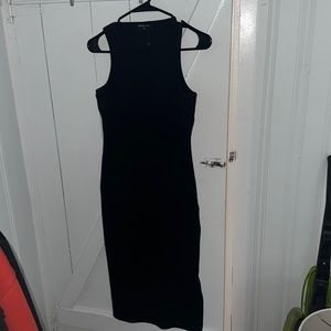 NWT White Fox Black Meet Again Midi Dress with Slit